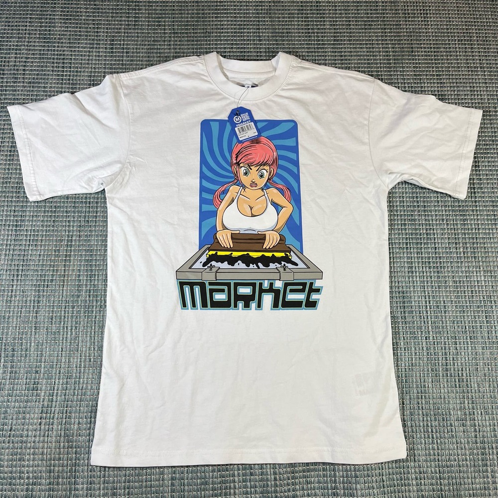 Market Studios Print Shop White T Shirt Mens Sz M New